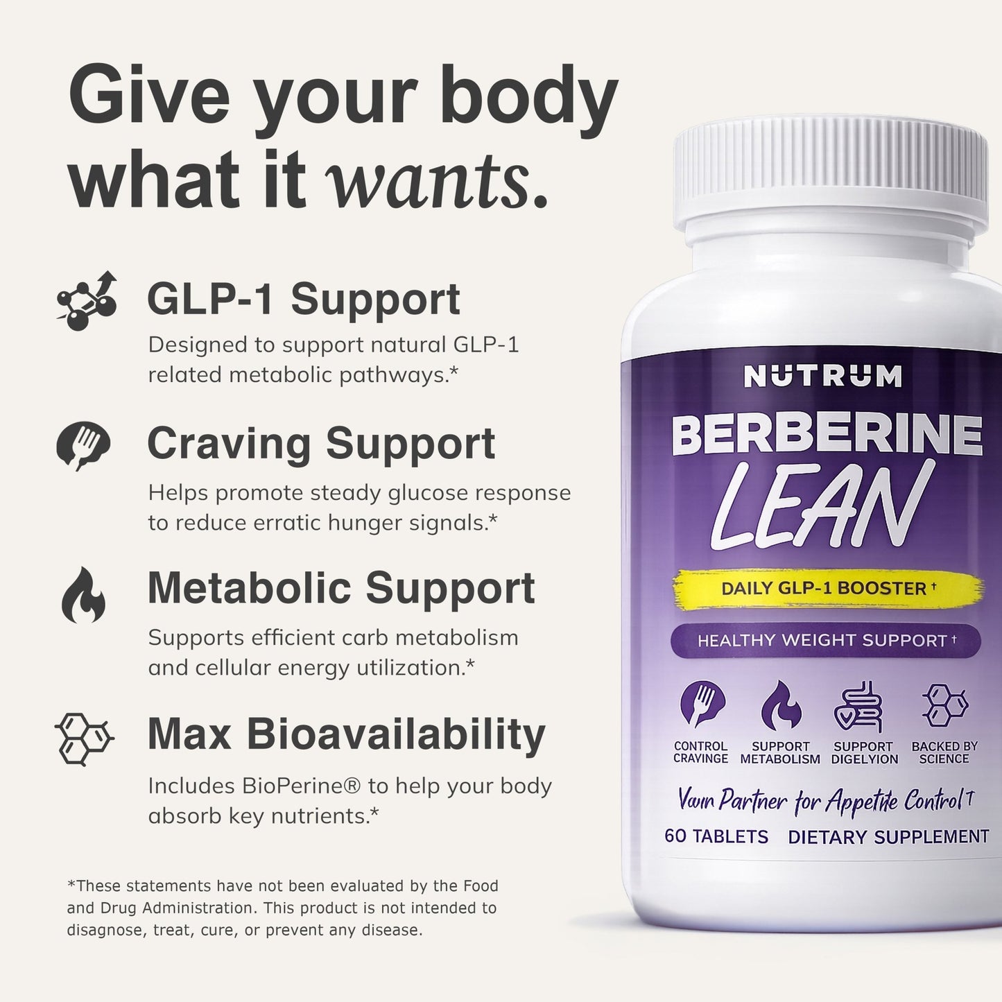 Berberine Lean GLP - 1 Support - Nutrum Biotech