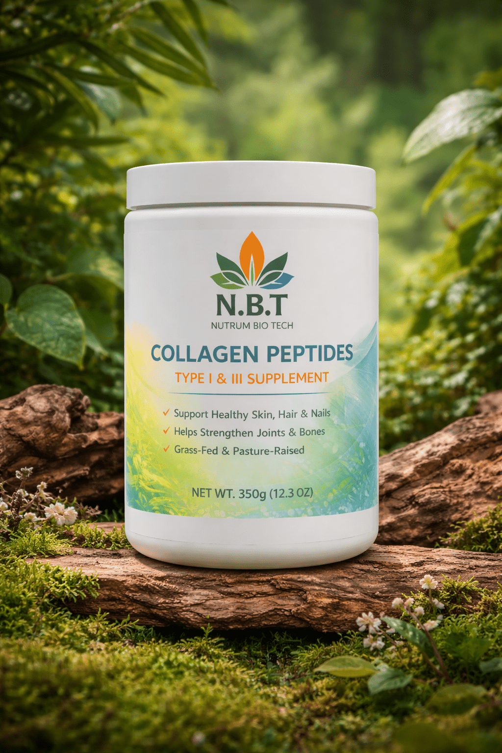 Collagen Type I & III Supplement | Grass - Fed Collagen Peptides for Skin Hydration - Nutrum Biotech