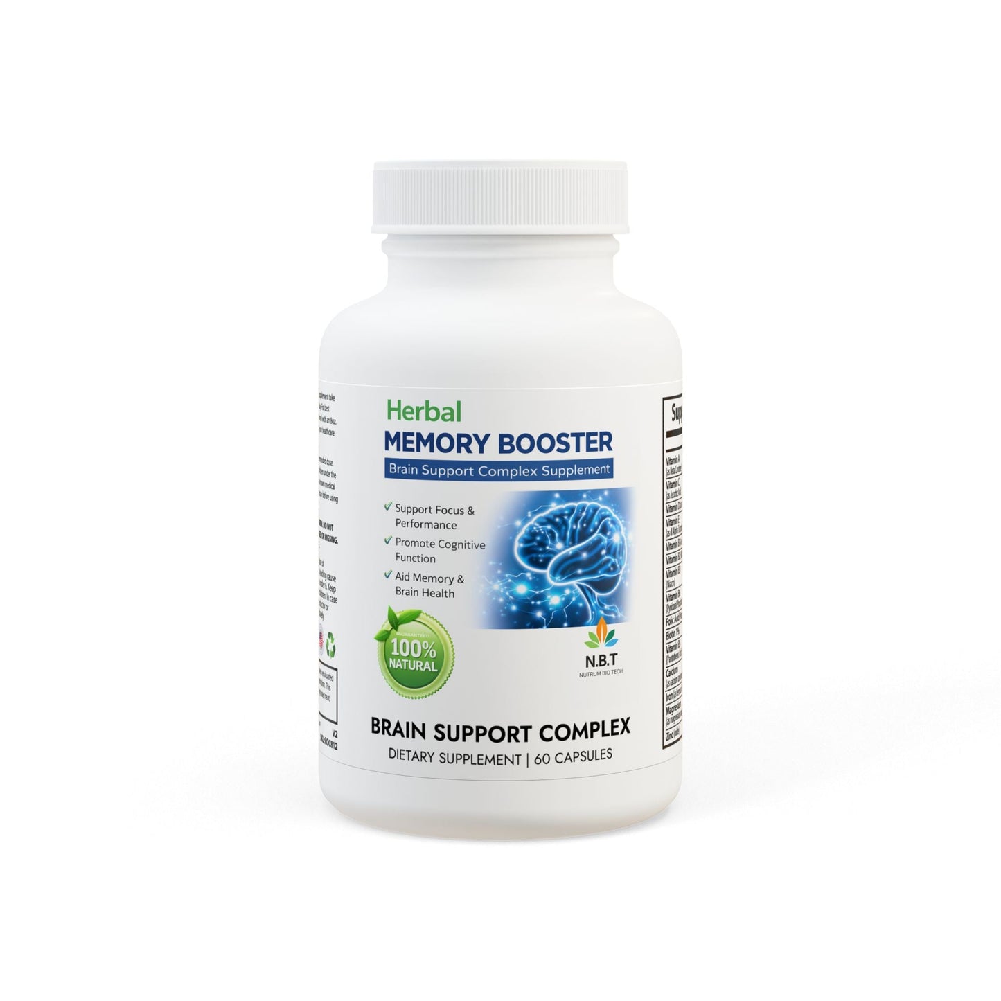 Herbal Memory Booster (60 Capsules) - Nutrum Biotech