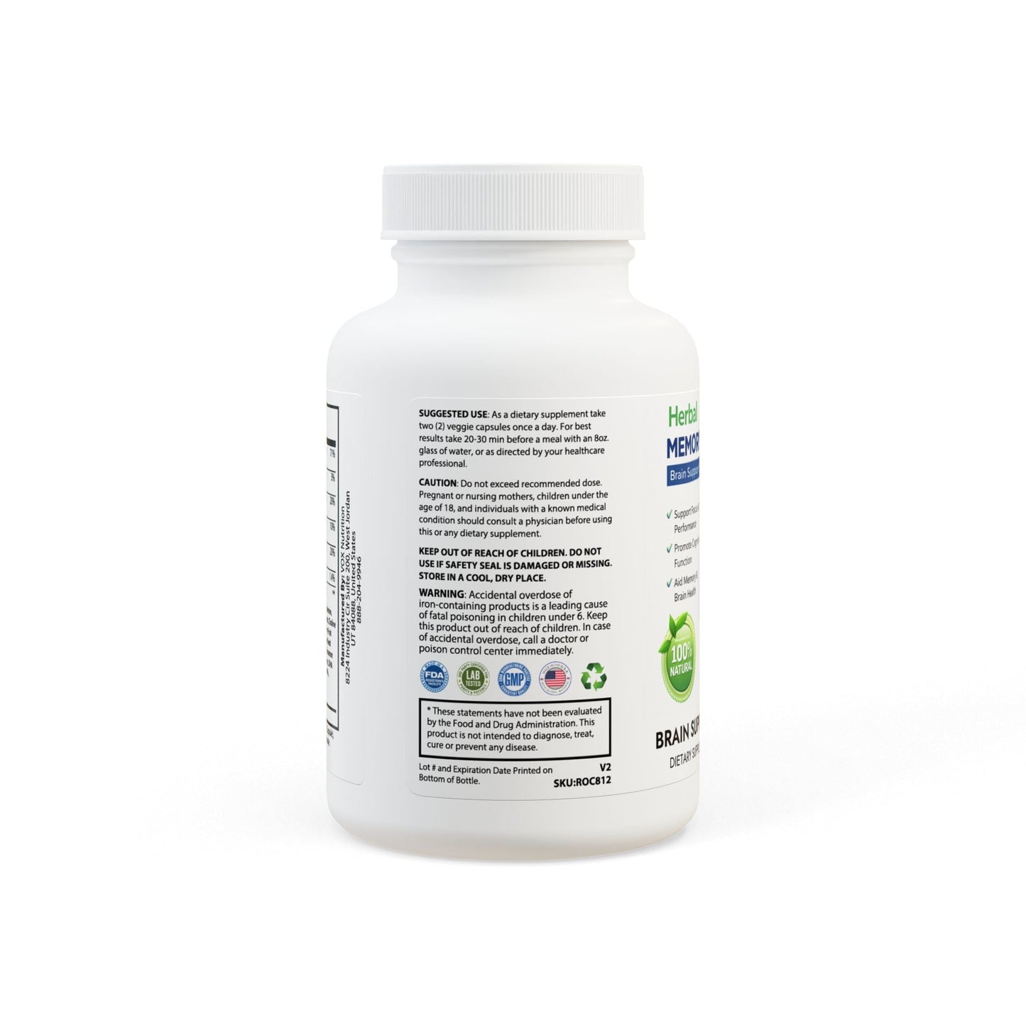 Herbal Memory Booster (60 Capsules) - Nutrum Biotech