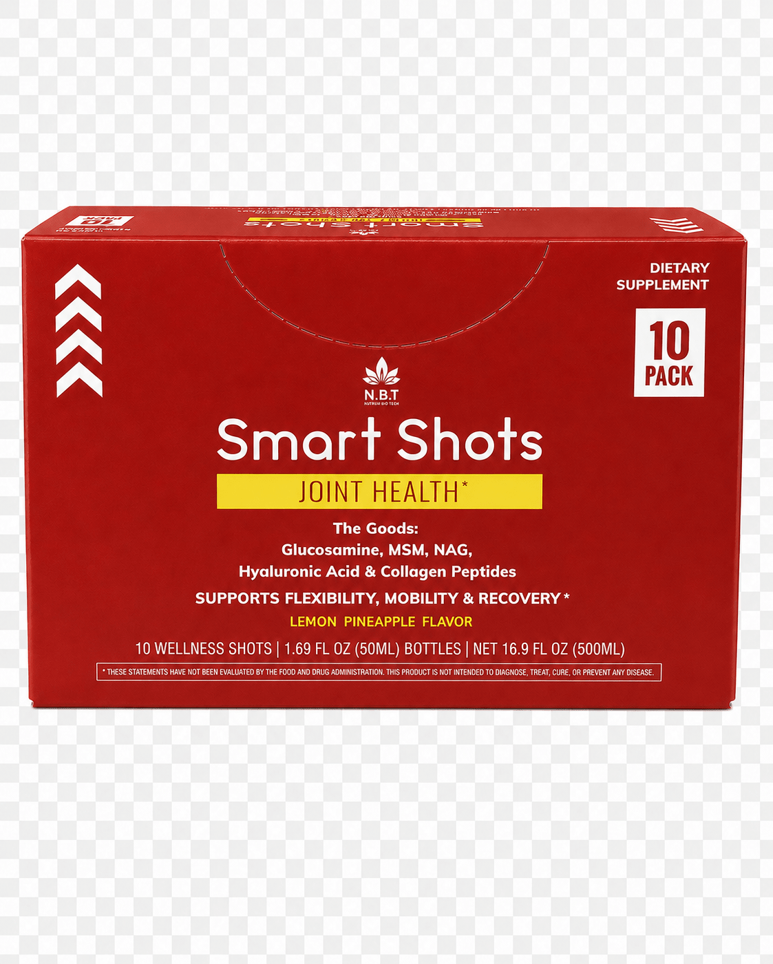 N.B.T. Joint Health Smart Shots with Glucosamine – 10 Bottles, 1.69 fl oz (50 mL) Each - Nutrum Biotech
