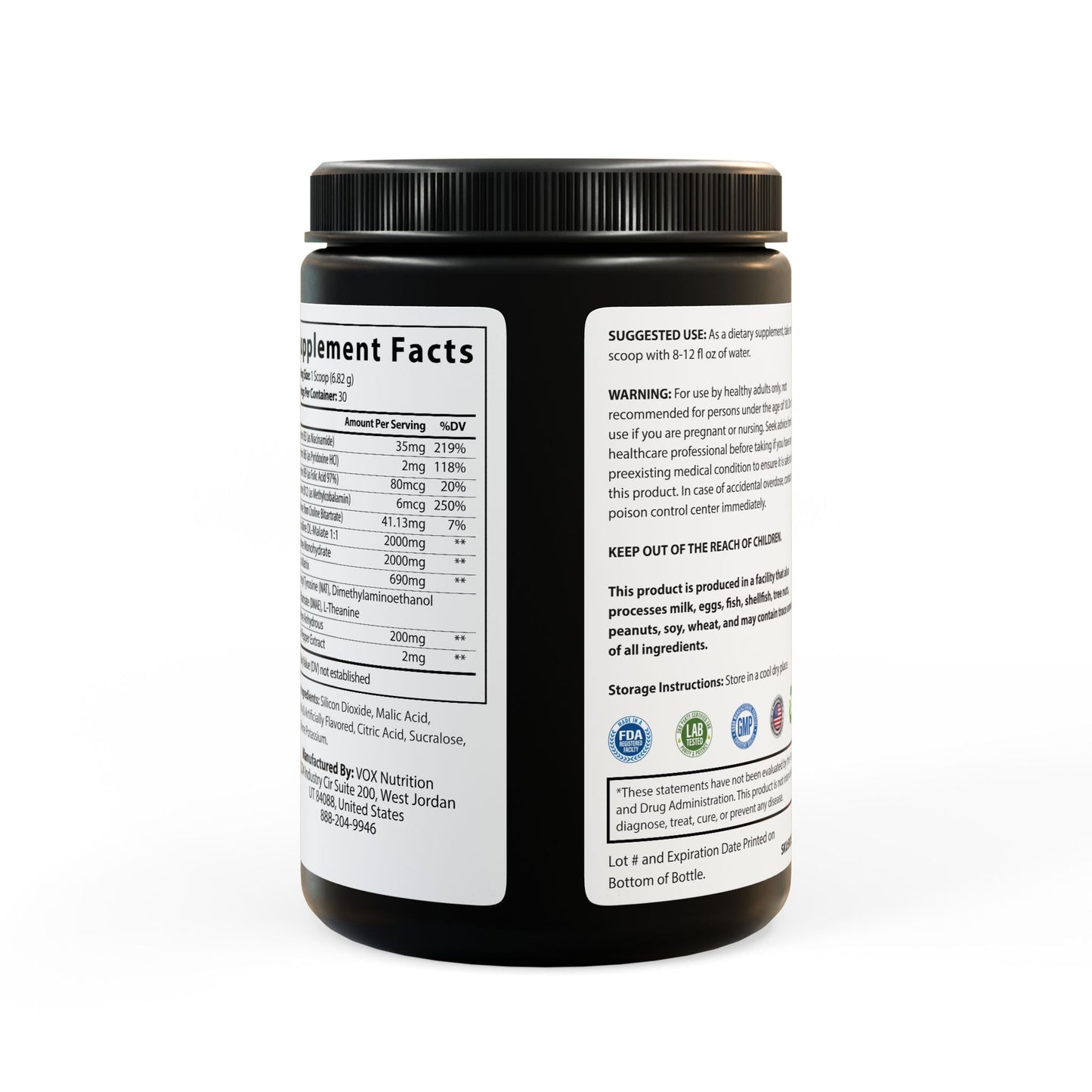 Pre - Workout Supplement Fruit Punch Energy, Focus & Muscle Pump Formula (204g / 7.1 oz) - Nutrum Biotech