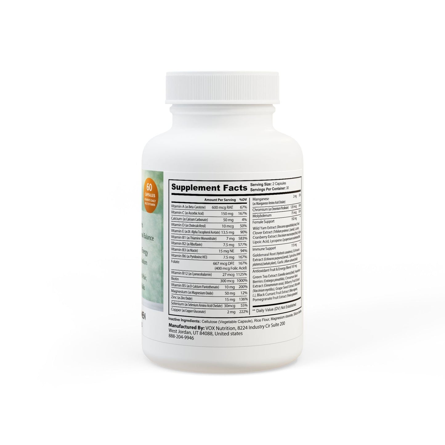 Women’s Multivitamin Supplement Energy, Metabolism & Antioxidant Support - Nutrum Biotech