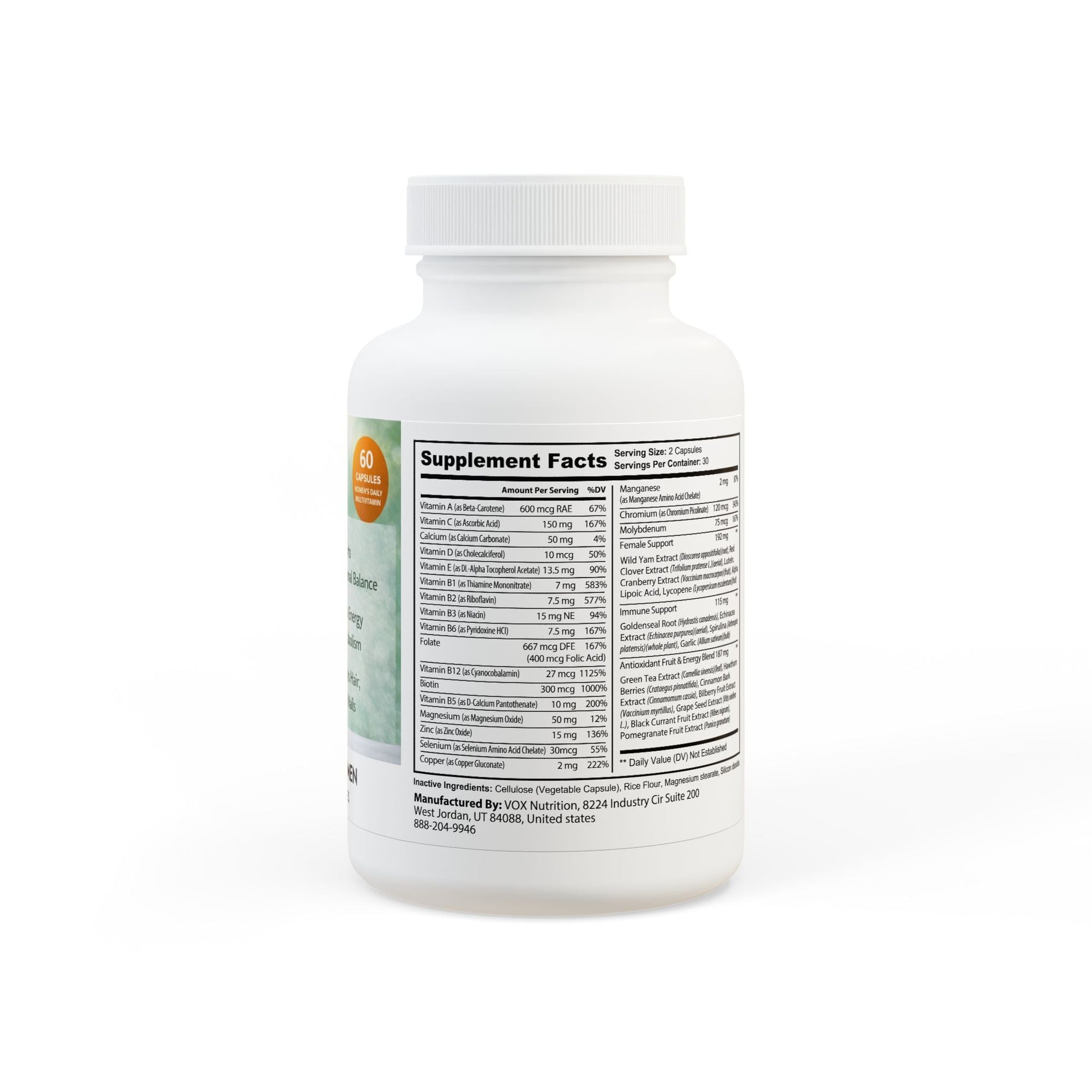 Women’s Multivitamin Supplement Energy, Metabolism & Antioxidant Support - Nutrum Biotech